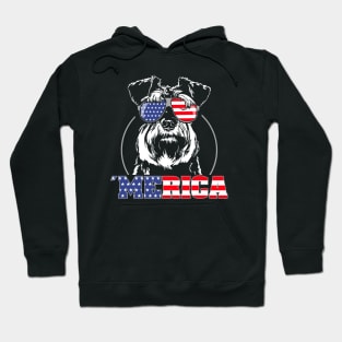 Proud Miniature Schnauzer American Flag Merica dog Hoodie